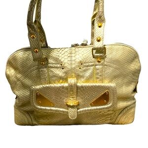 Adrienne Vittadini 100% Genuine Leather Gold Purse